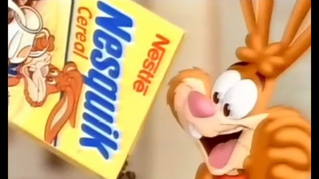 Коллекция реклам хлопьев Nestle Nesquik с кроликом 1993–2004 гг.