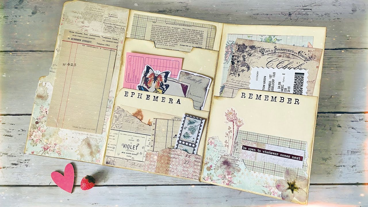 Trifold Folio/Ephemera Holder using a File Folder (& No Scoring)