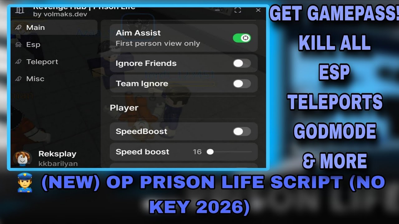👮‍♂️BEST OP Prison Life Script | Get Free Gamepass, Kill All, Godmode, Esp & More (No Key 2026)