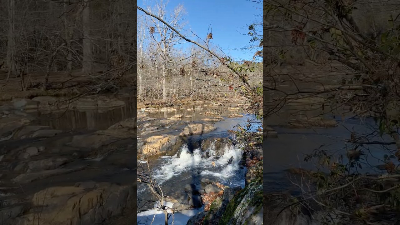 Cascade falls on the Buckquarter Creek Trail at Eno River State Park 4K January 26 #enoriver
