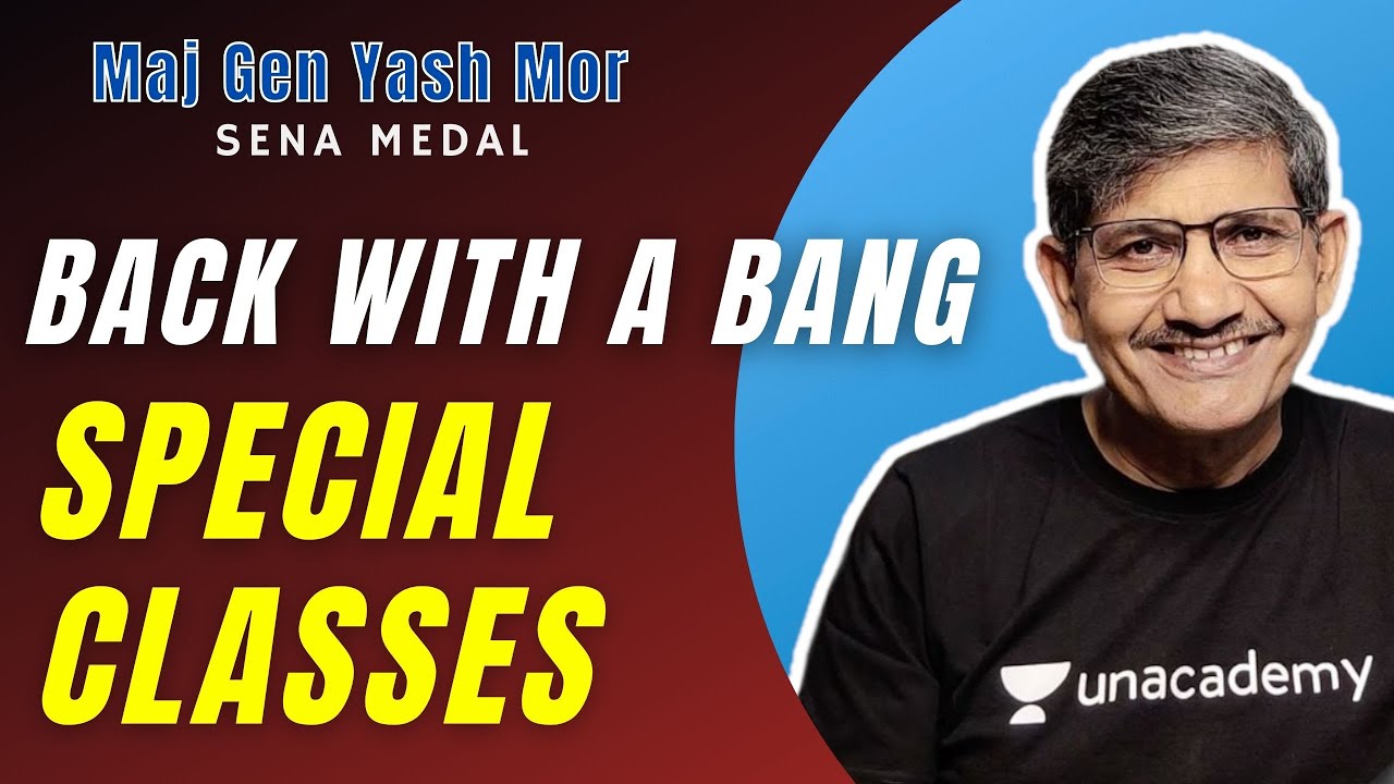 Special Classes Series from 22 to 27 Oct only on Unacademy by Maj Gen Yash Mor #nda #infantryday
