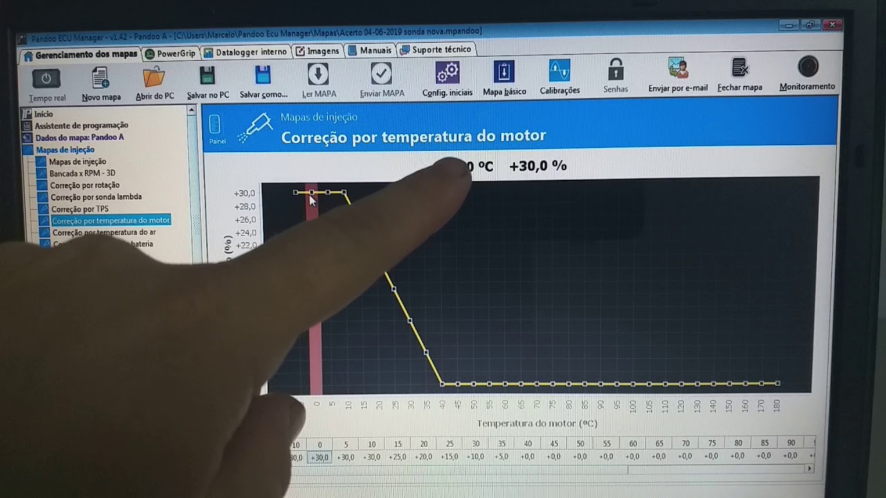 Pandoo ECU Manager - Como usar ( correções TPS, temperatura de ar e motor + Auxiliares) vídeo 4