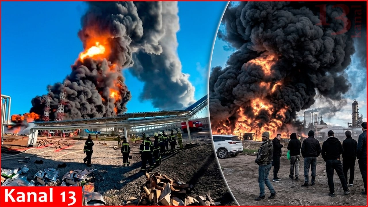 Новое видео пожара на нефтебазе в Пермском крае, который россияне не могут потушить