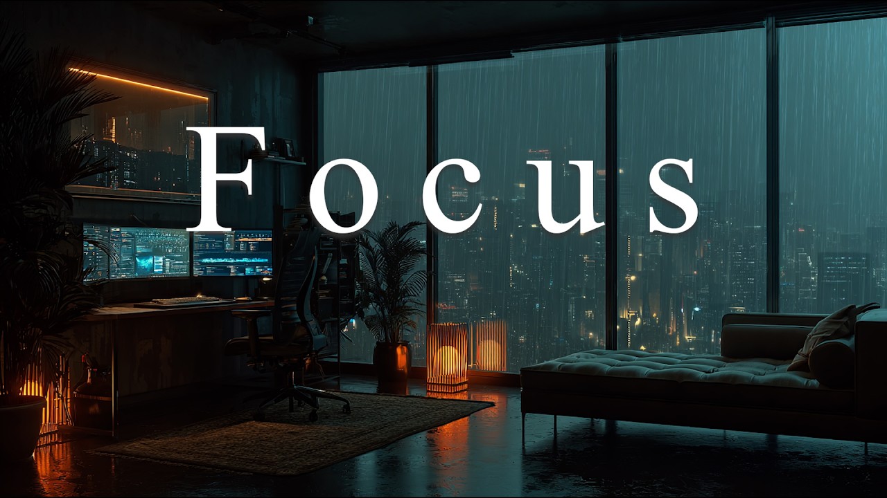 deep focus music rainy evening aesthetic