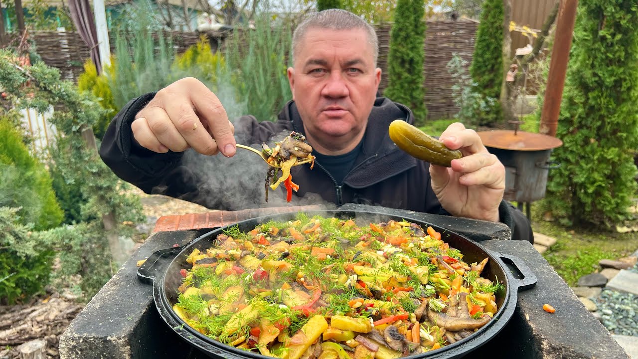 Ароматная картошка на костре по-деревенски!