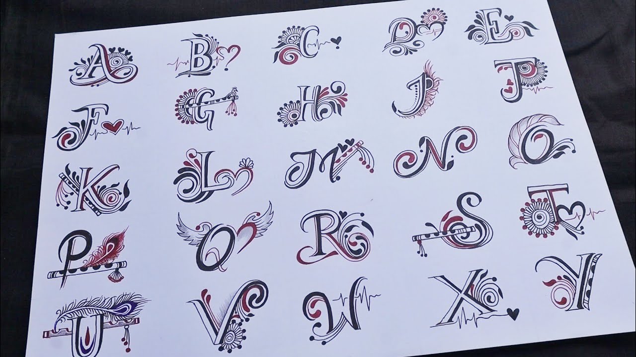 A2Z letters tattoo designs in mandala style || I did draw A2Z alphabet tattoo designs 😯