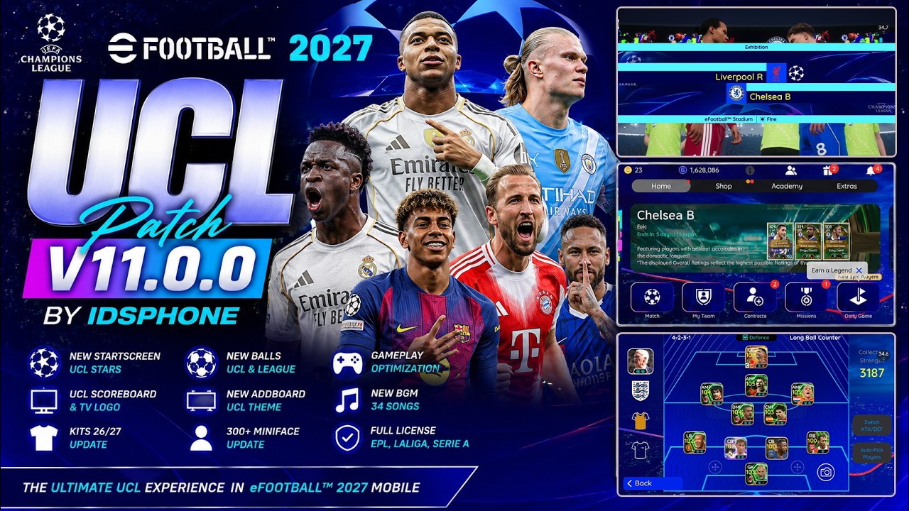 UCL Patch eFootball 2027 Mobile V11.0.0 By Idsphone