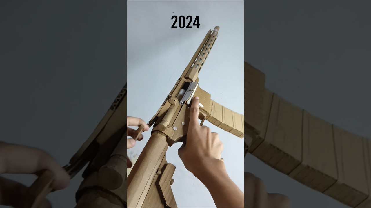 Cardboard AR-15 #ar15 #cardboard #cardboardcrafts #craft #guns #project #shorts
