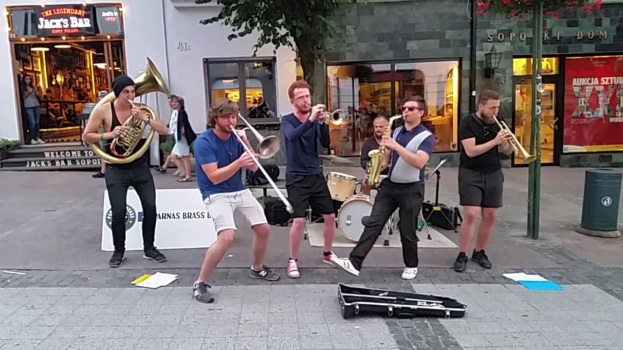 Parnas Brass Band street performance in Sopot