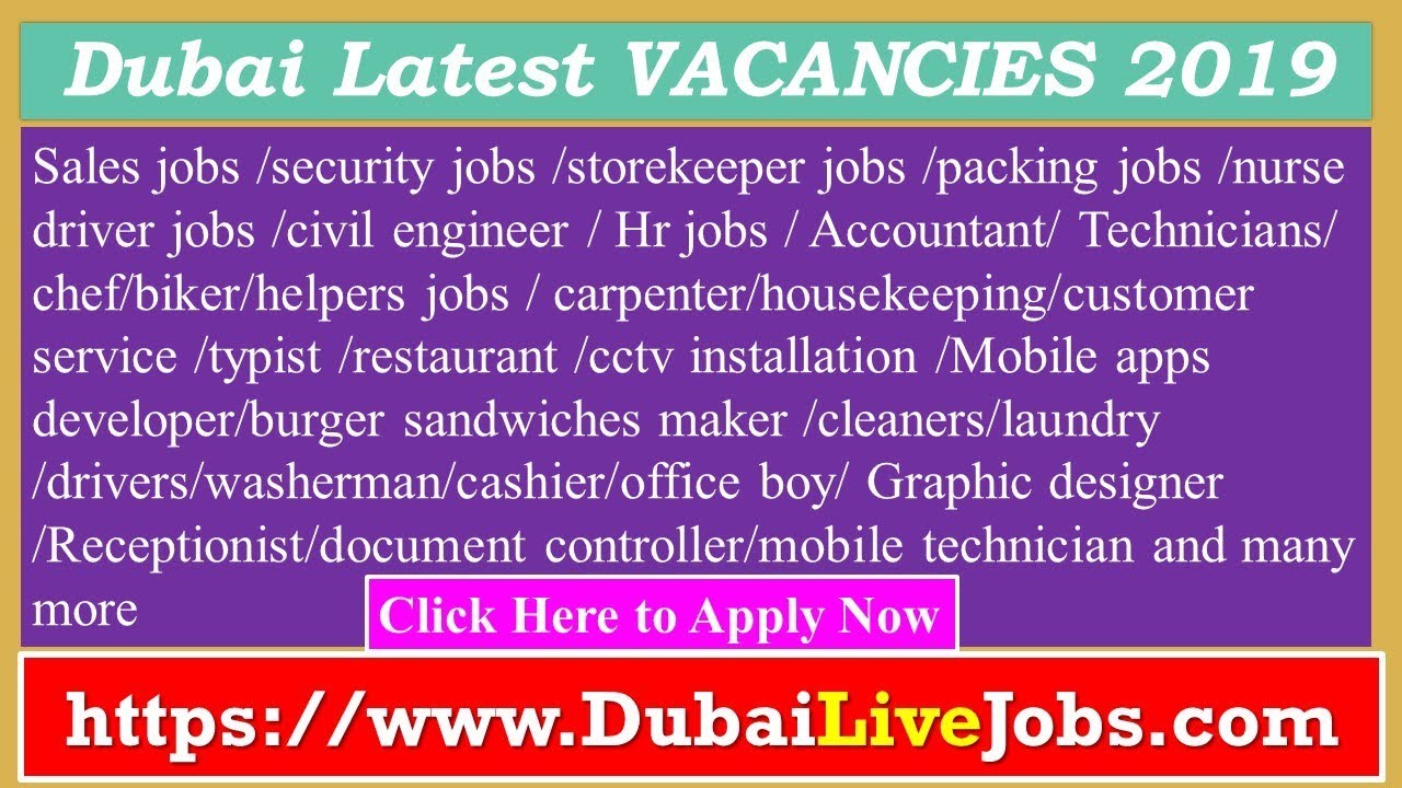 Dubai Latest Jobs 2019| All Jobs you requested