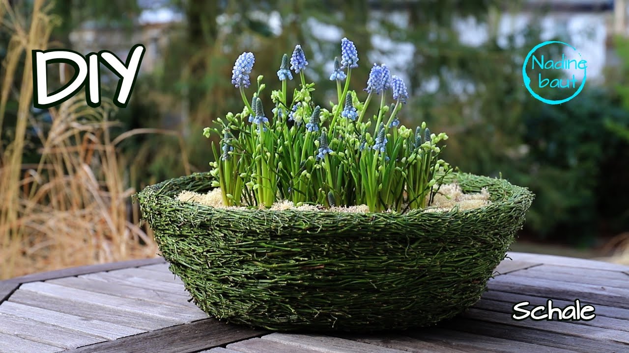 Frühlingsdeko selber machen - Schale für Pflanzen - Frühlingsdeko Idee aus Naturmaterial