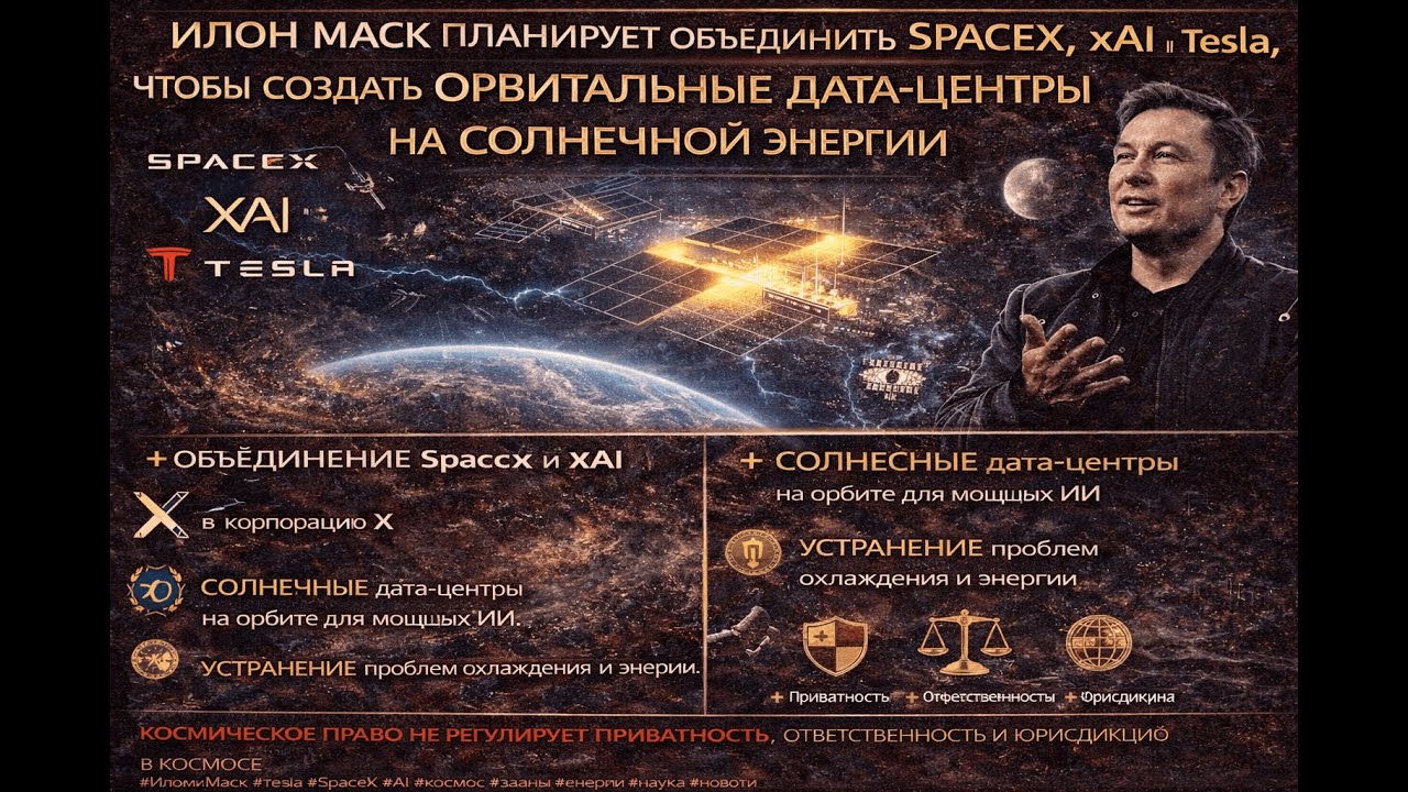 Слияние SpaceX и xAI: Зачем Маску орбитальные дата-центры и IPO на $1.5 триллиона?