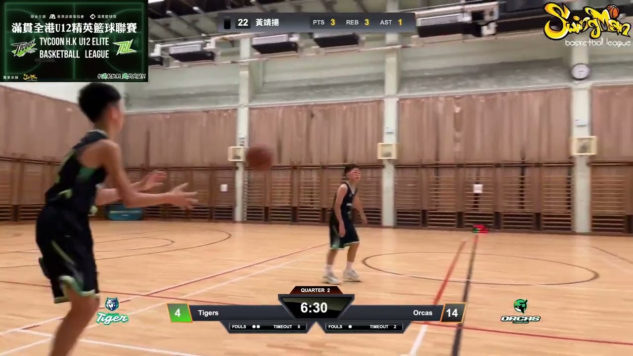 滿貫全港U12精英籃球聯賽 2026-02-07 楓樹窩體育館 Tigers VS Orcas Q2