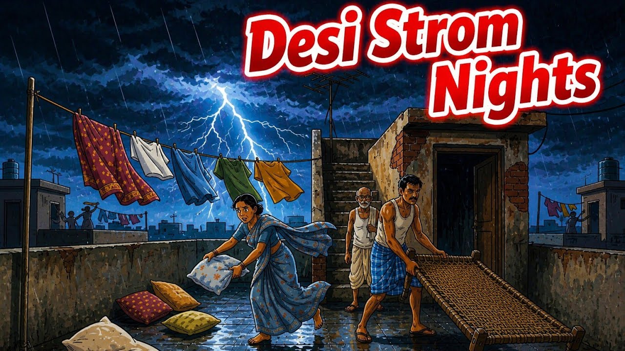 Night Storm Rain&hellip; This Was Our Childhood, 90s IndiaVillage Life with Studio Ghibli Animation🌧️⚡🌪️