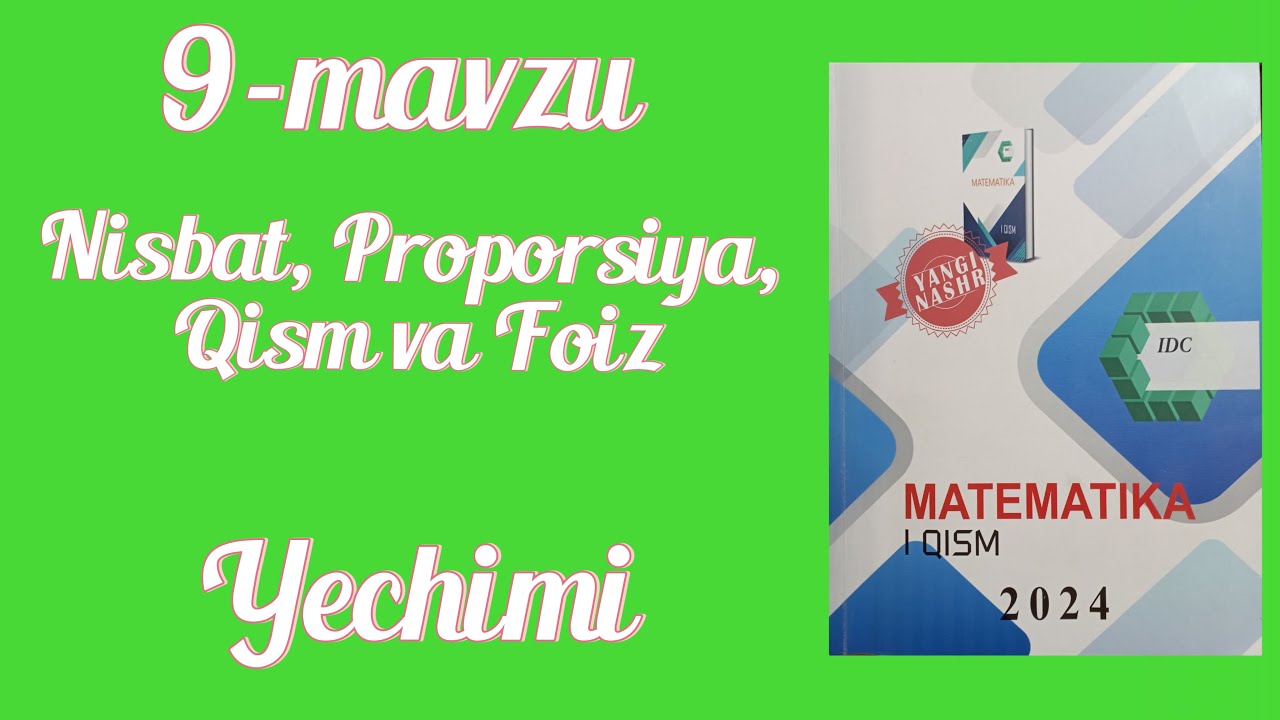 IDC 1-qism. 9-mavzu. 81-110 misollar YECHIMI