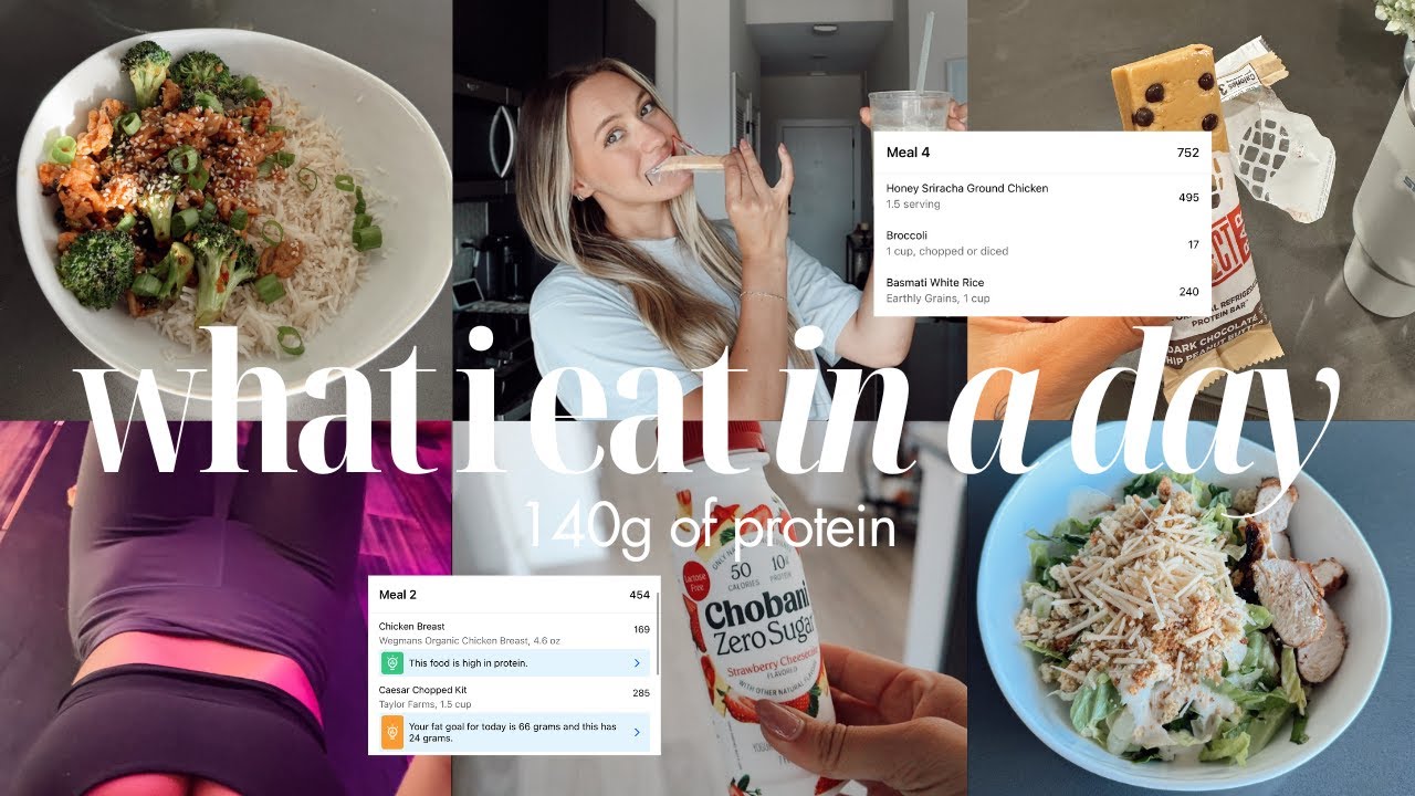 WHAT I EAT IN A DAY 🥬 140G OF PROTEIN | balanced, healthy meals