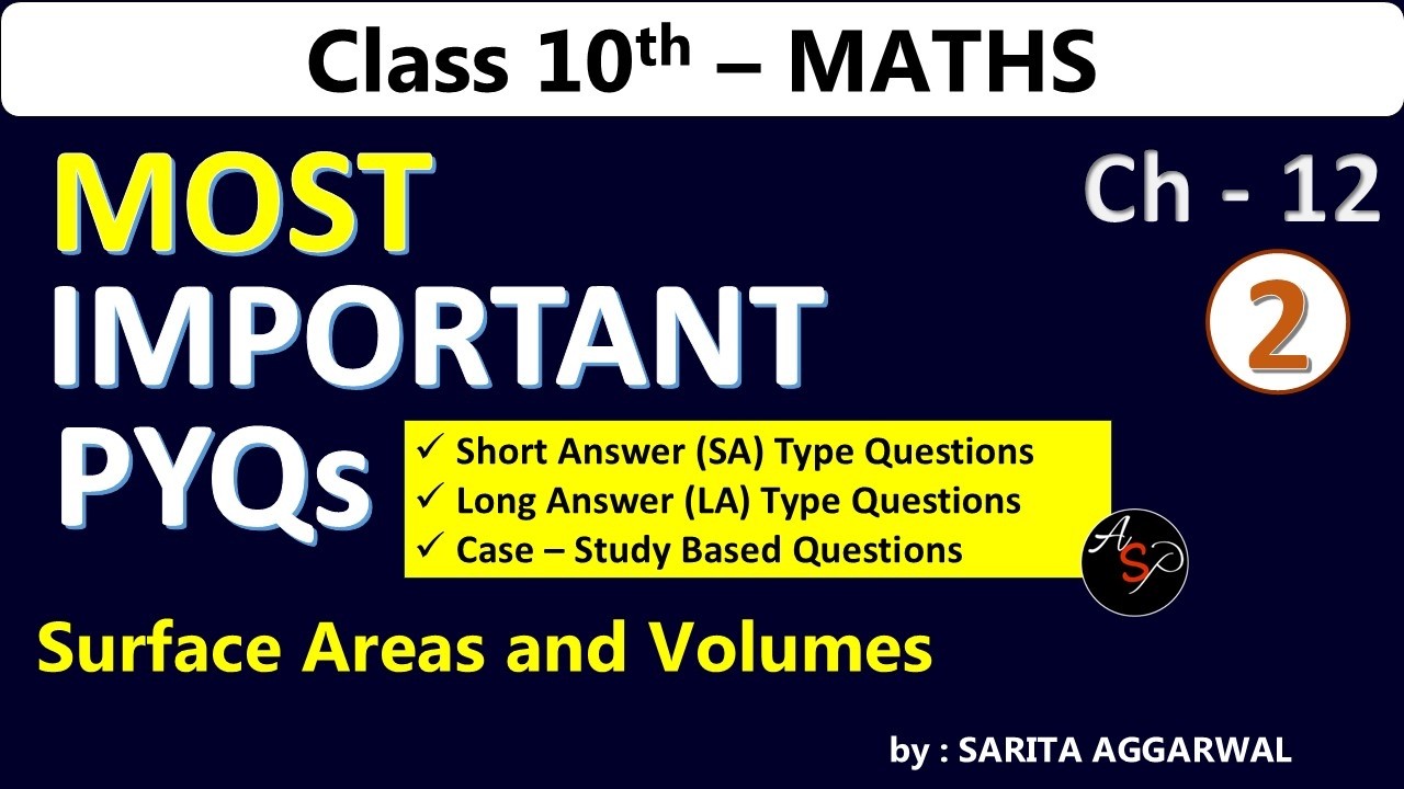 Class 10 Surface Areas and volumes Previous Year Questions | Maths | Chapter 12 | CBSE PYQS