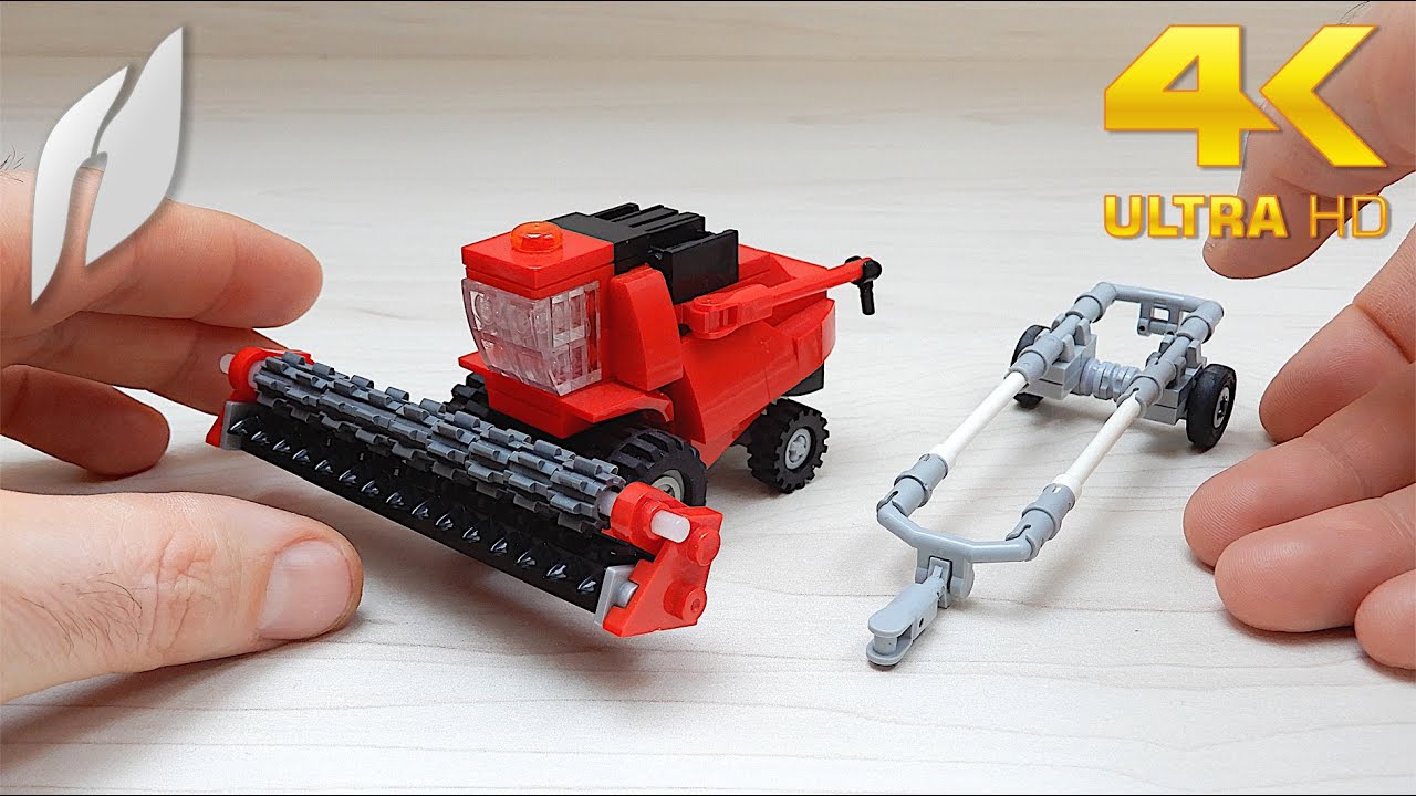 How to Build Small Lego Combine Harvester with Header Trailer (MOC - 4K) #lego #buildingblocks