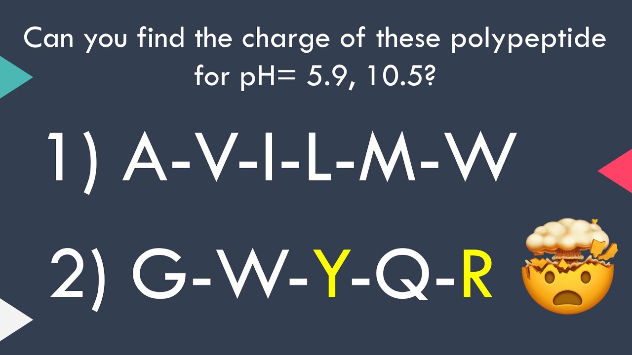 [10] EASY way to find charge of a polypeptide | Calculating the charge of polypeptide for a given pH