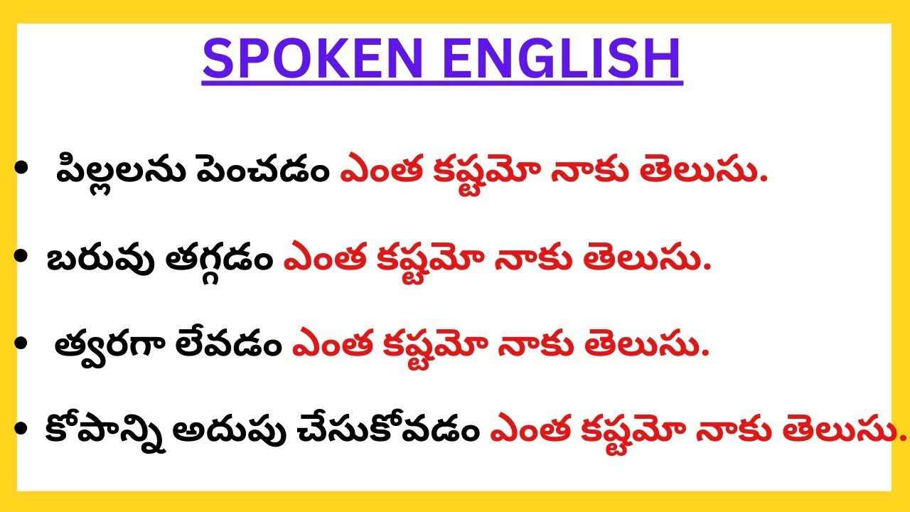 Daily Use English Sentences In Telugu|Speak English Fluently |Learn to speak English Fast|Telishkidz