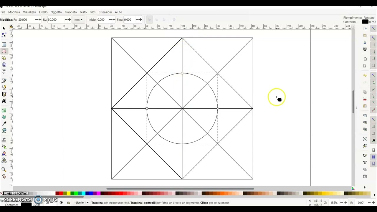 Esempio di disegno geometrico realizzato con Inkscape