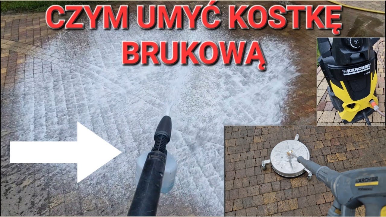 ➡️ Jak i czym umyć kostkę brukową ❓️❓️Myjka Karcher ze szczotką T-racer do mycia kostki ⬅️