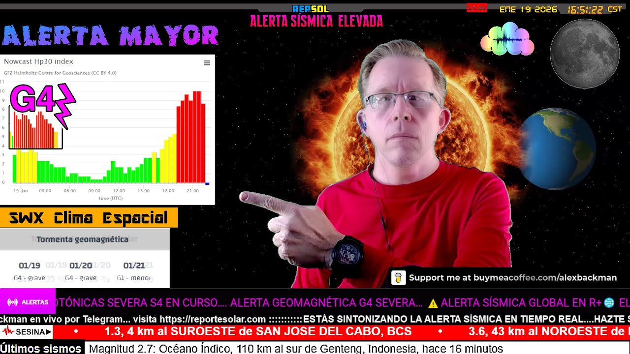 ALERTA MAYOR ☼ LLAMARADA X1.95 IMPACTA LA TIERRA  &bull; TORMENTA G4⚡ ENE 19 2026