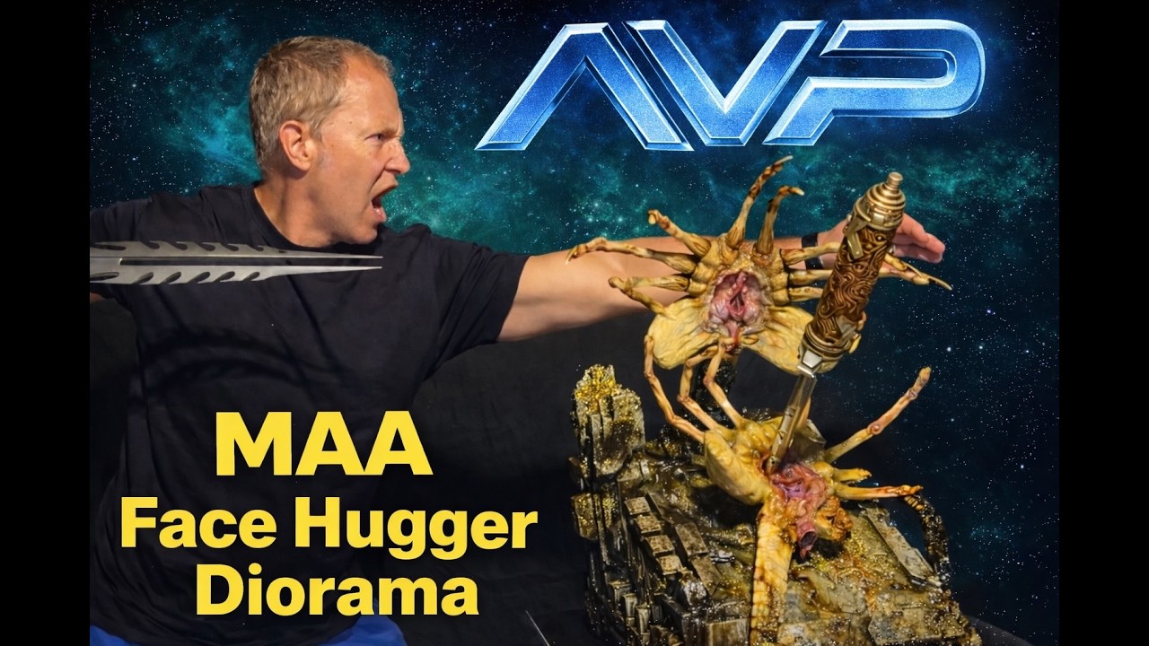 AVP Aliens MAA Lifesize Hyperreal Facehugger Diorama Unboxing and Review 4K Face Hugger
