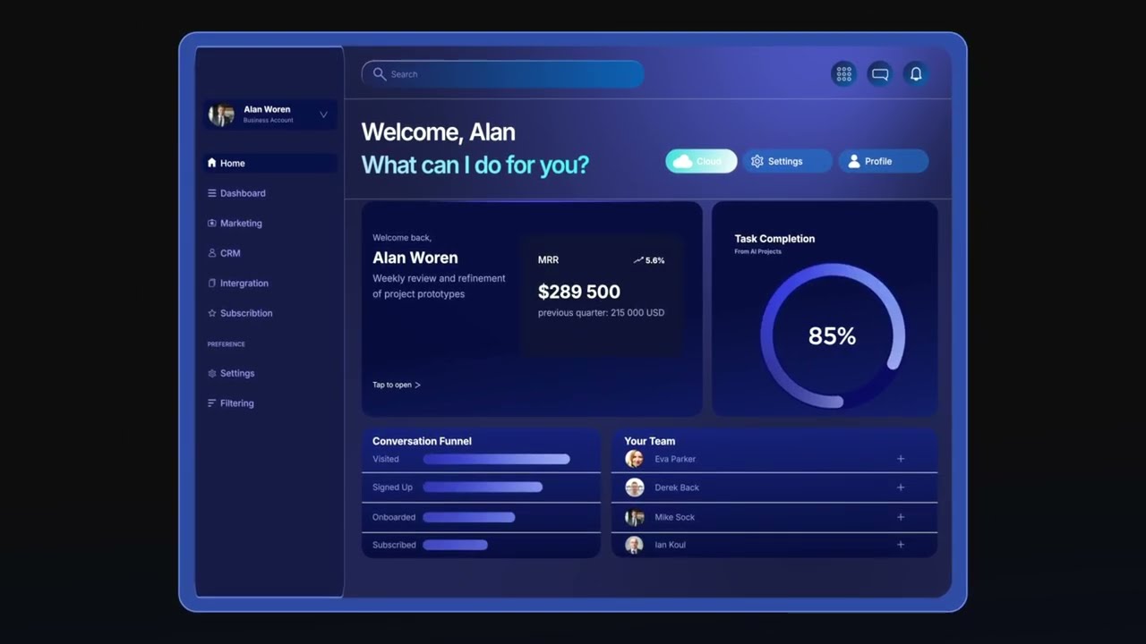 Premium SaaS Dashboard UI/UX Animation Showcase | High-End Product Promo
