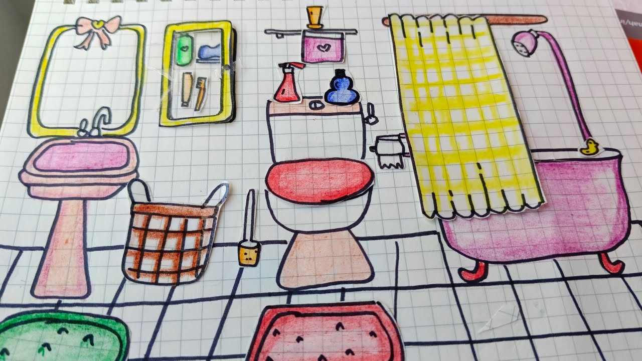 ✨Paperdoll house🏡Bathroom DIY | 종이인형 집 욕실 만들기