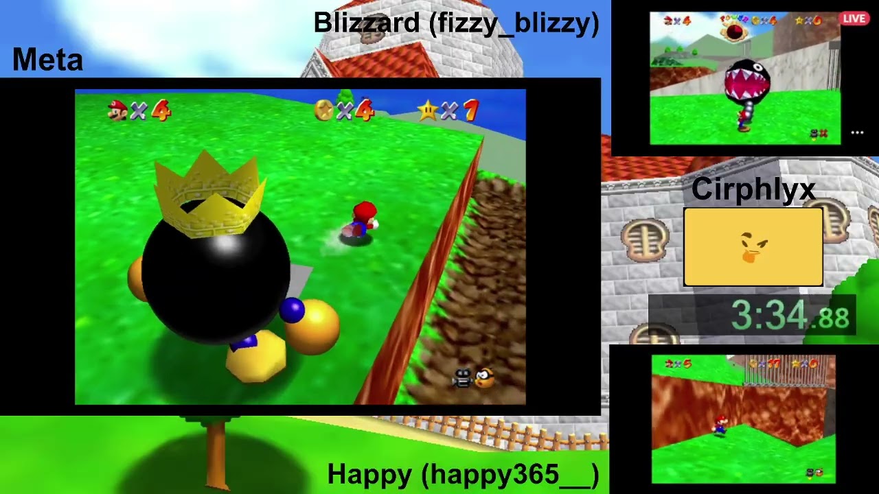 Super Mario 64 - 120 Star Race vs. Blizzard (in 6:08:03.51) [Switch]