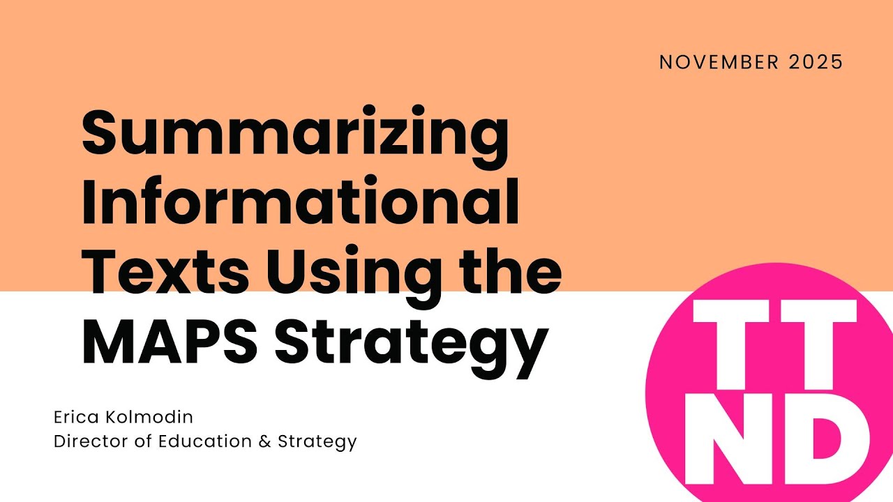 How to Teach Summarizing Informational/Nonfiction Texts Using Explicit Writing Instruction | MAPS