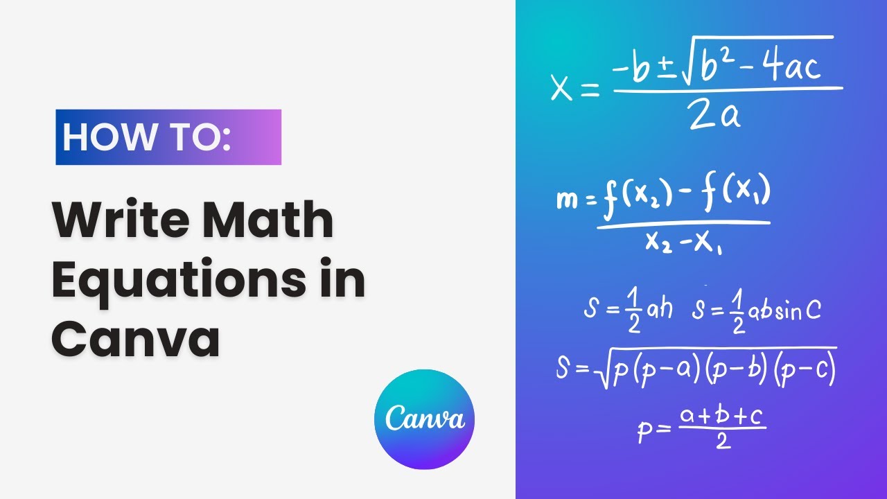 How to Write Math Equations in Canva | Math Equation Typing
