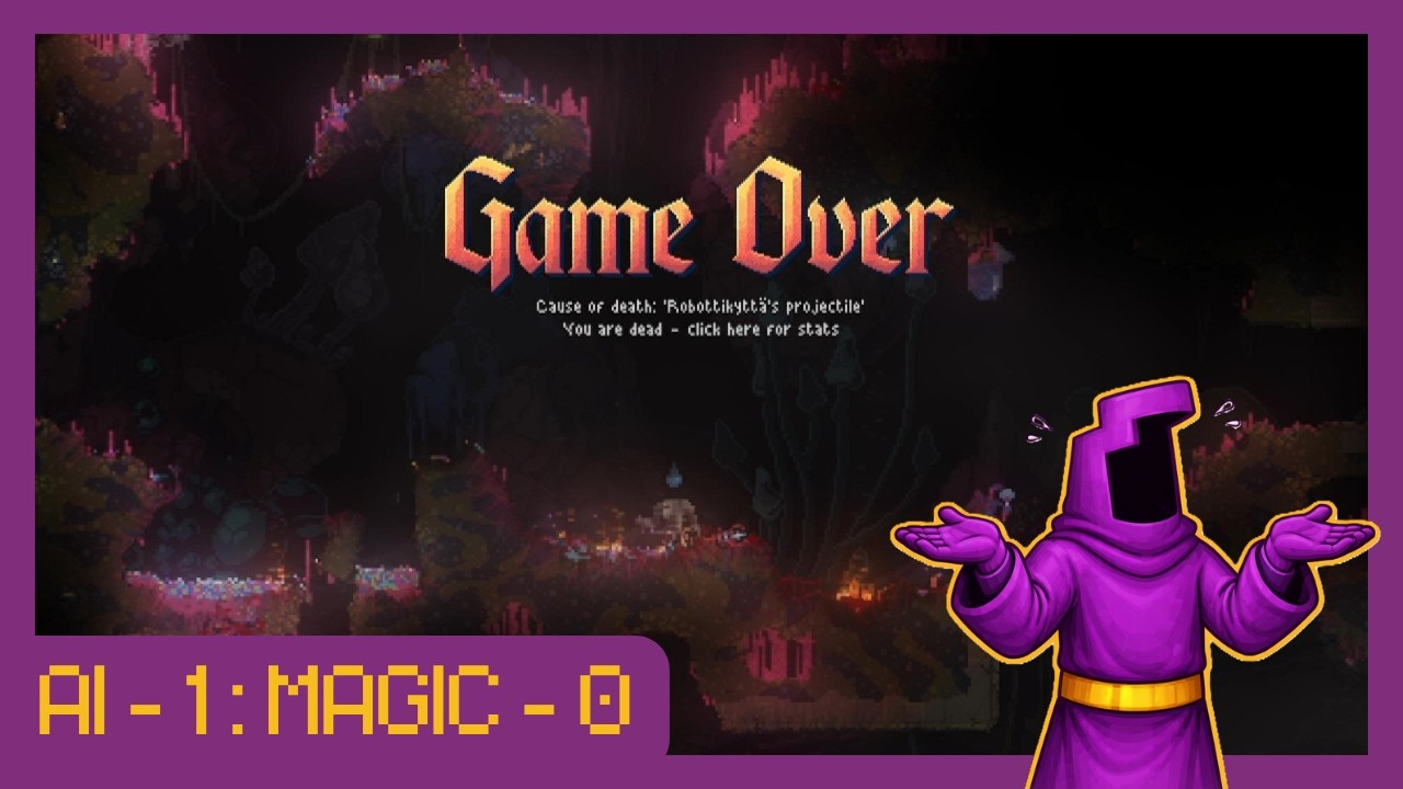 #7 Noita run failed - Cause of Death: 'Robottikytta's projectile'