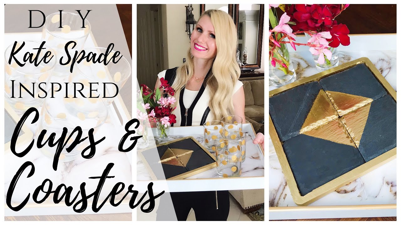 DIY CUPS & COASTERS | KATE SPADE INSPIRED LOOK FOR LESS | DIY DUPE DISHES FOR CHEAP, DIY CUSTOM CUPS