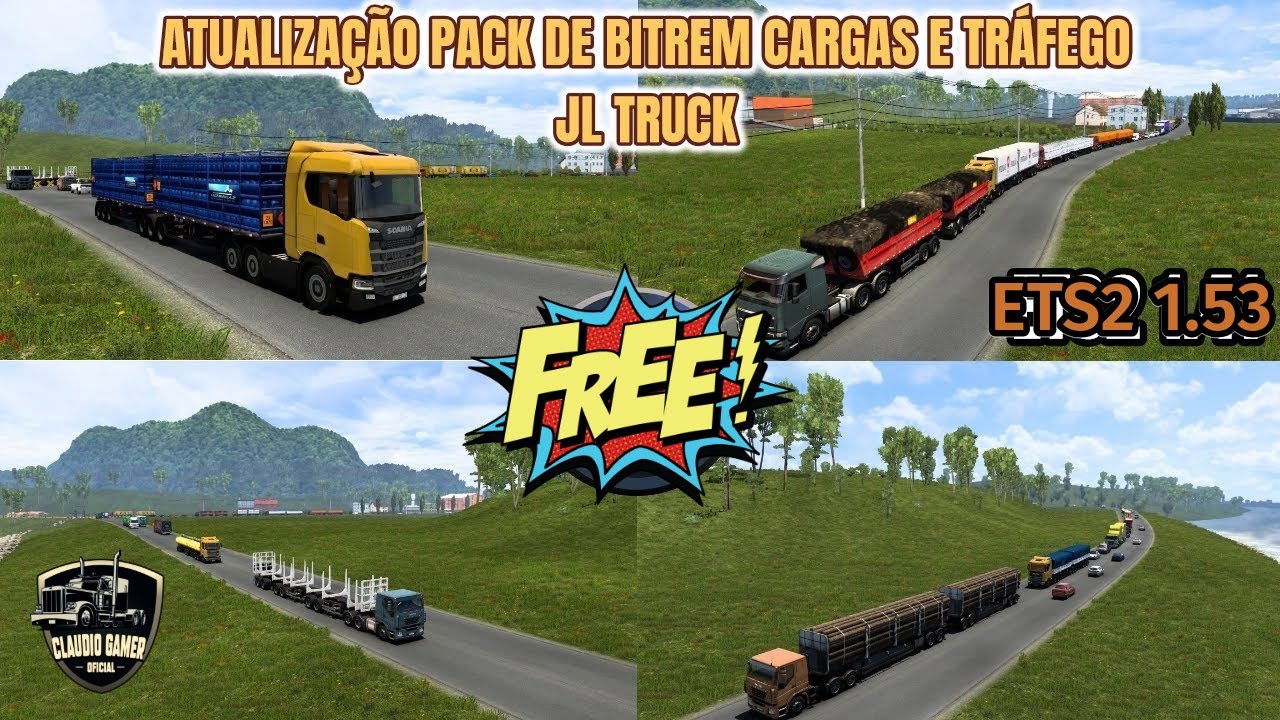 Download e Atualização Pack de Bitrem Cargas e Trafego v.5.0 JL Truck Ets2 1.53