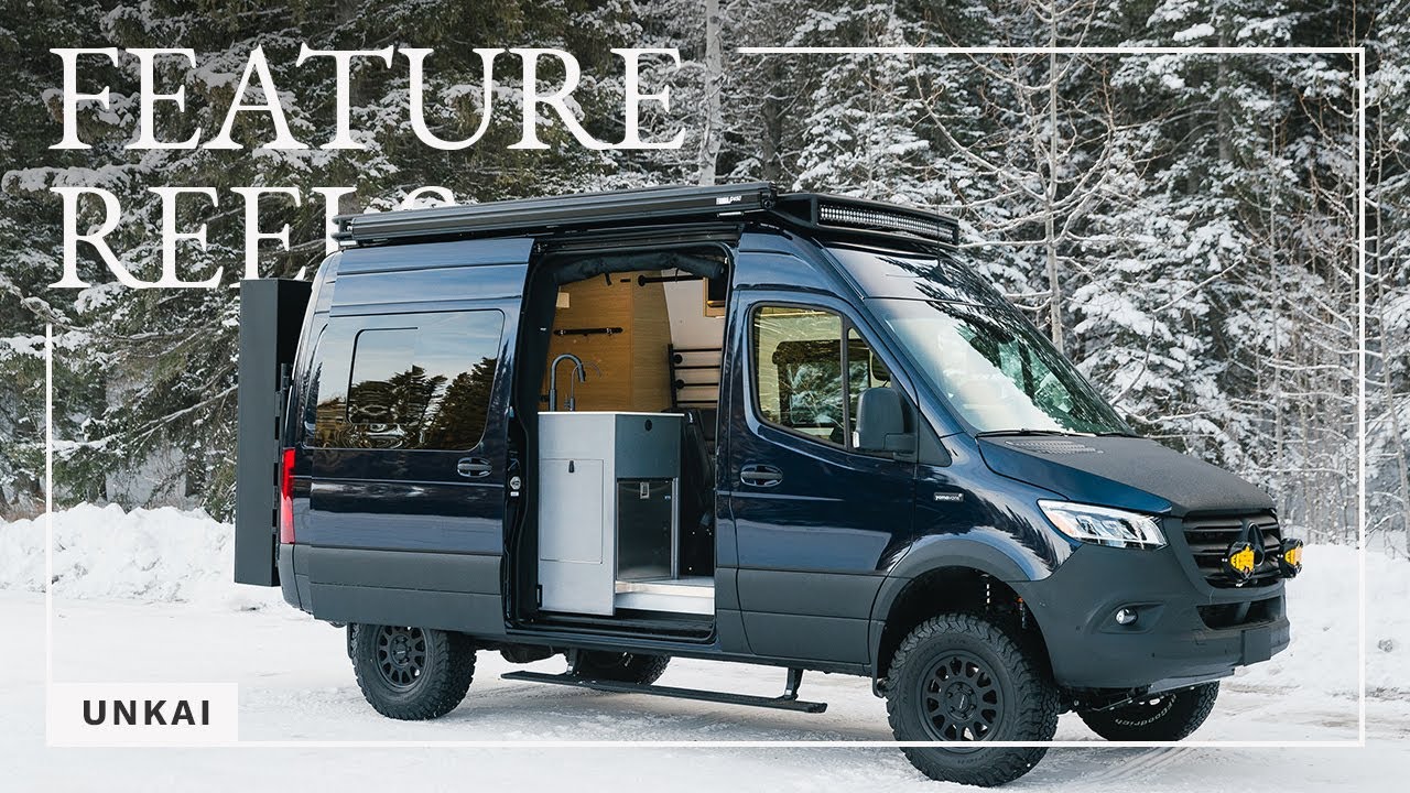 Feature Reel: Unkai | 144 Sprinter Van Conversion 4X4 | Seats 4, Gear Drip Tray & Murphy Bed!