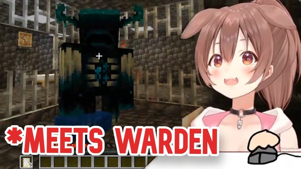 Korone Meets The Warden For The First Time In Minecraft