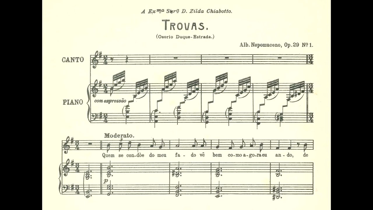 Alberto Nepomuceno - Trovas, Op.29 No.1 (Alice Ribeiro, soprano; Francisco Mignone, piano)