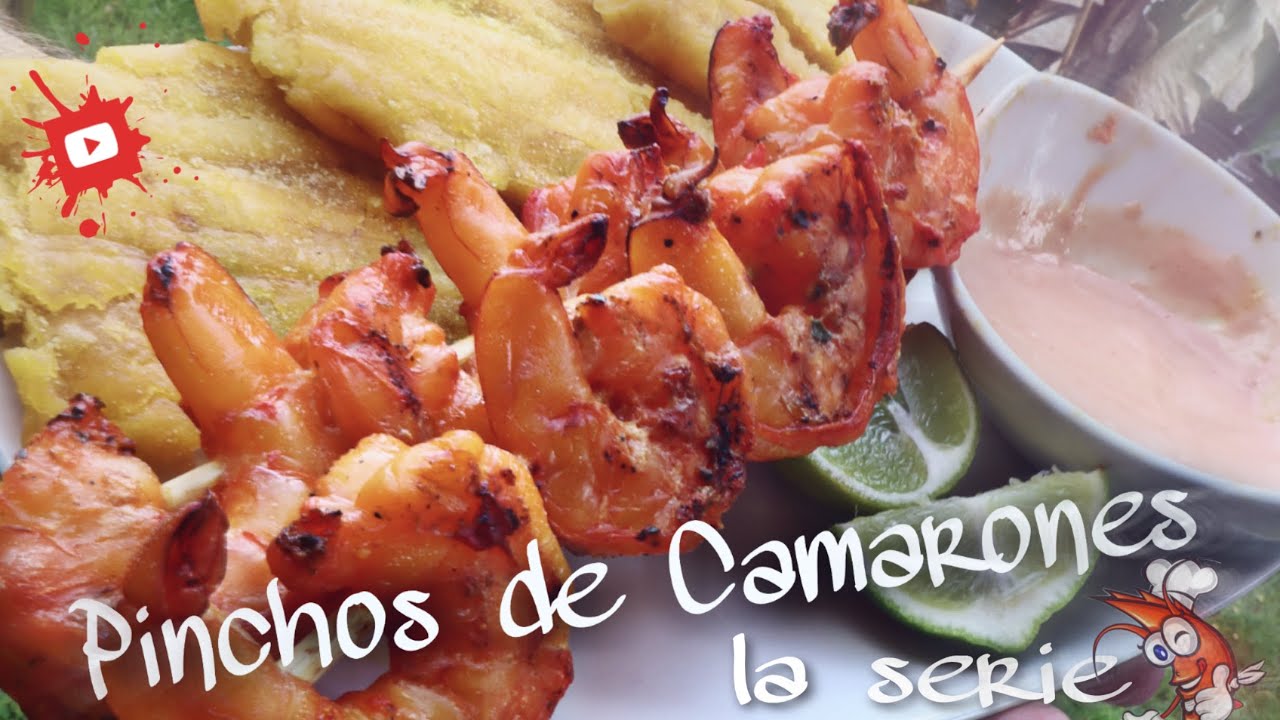 Pinchos de camarones - A Lo Boricua - la receta original
