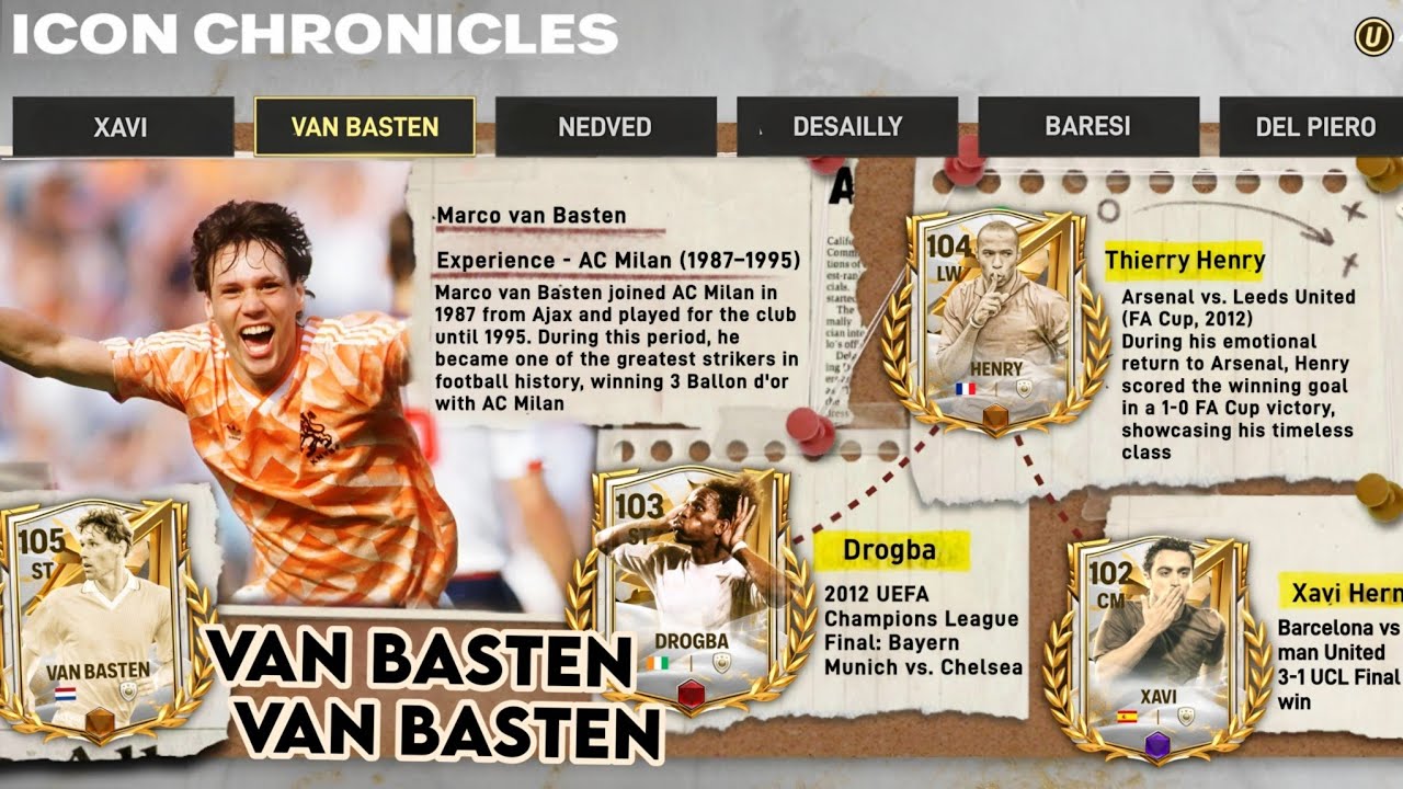 WOW!! 105 OVR VAN BASTEN 14x FREE ICON CHRONICLES REWARDS FC MOBILE 25 !
