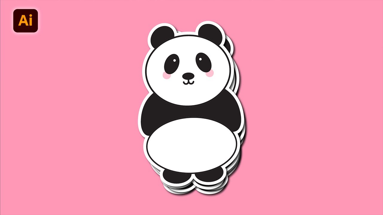 Create an ADORABLE PANDA Sticker from Scratch in Minutes