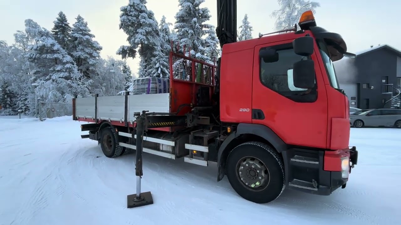 Huutokaupat.com myy! Volvo FL 290 kuorma-auto kympitetyllä nosturilla ja juuri kats., 2010, Oulu