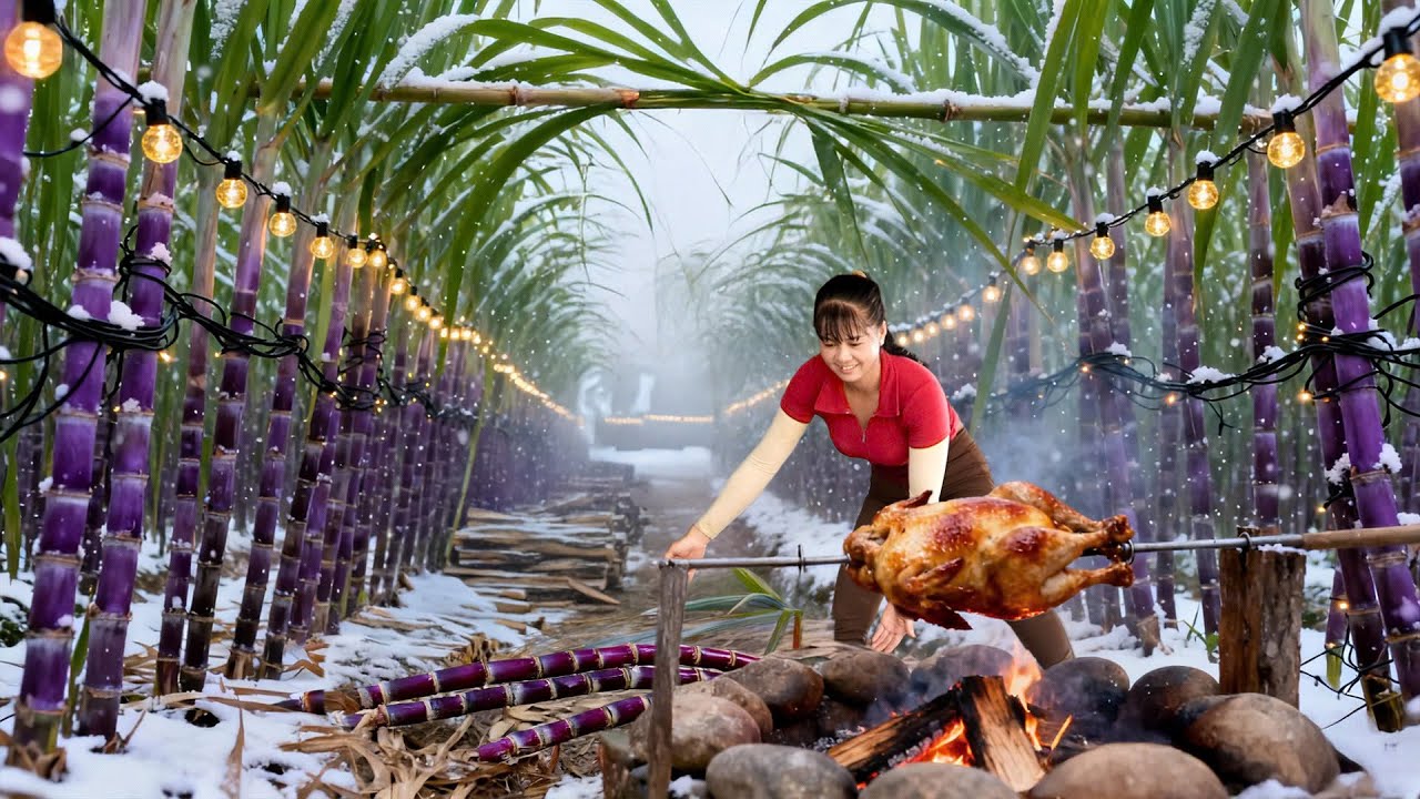 TIMELAPSE -- CHRISTMAS IS COMING! Growing Rare Sugarcane & Rustic Oven Roast Chicken