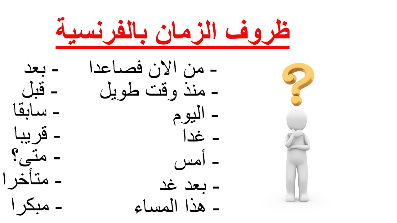 Les Adverbes de Temps---تعلم الفرنسية--ظروف الزمان