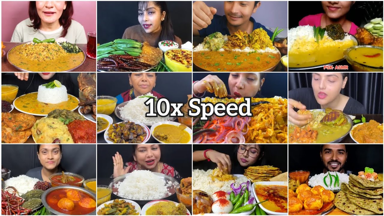 ASMR Simple Eating | Dal, Chawal With Papad, Aloo Bhorta & Chillies | Indian Food Mukbang