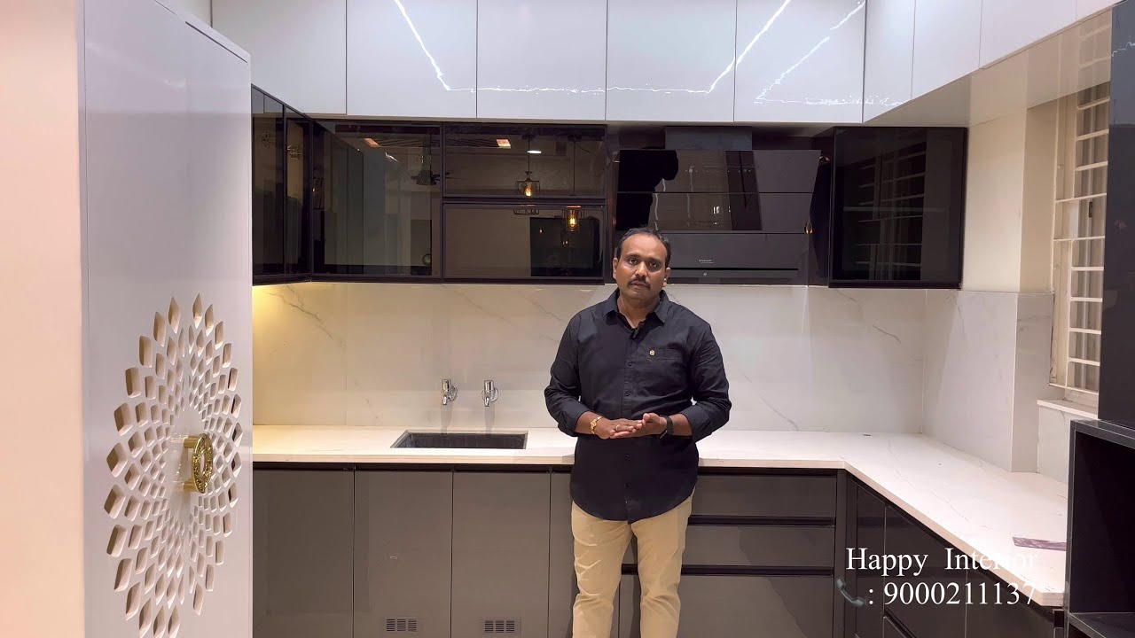 3 BHK Modern House Interior Design by Happy interiors Hyderabad Contact: 9000211137