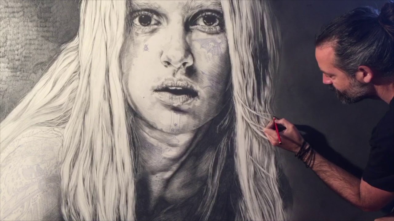 Gabriel Moreno - Drawing work in progress from his Russian Fragility series.