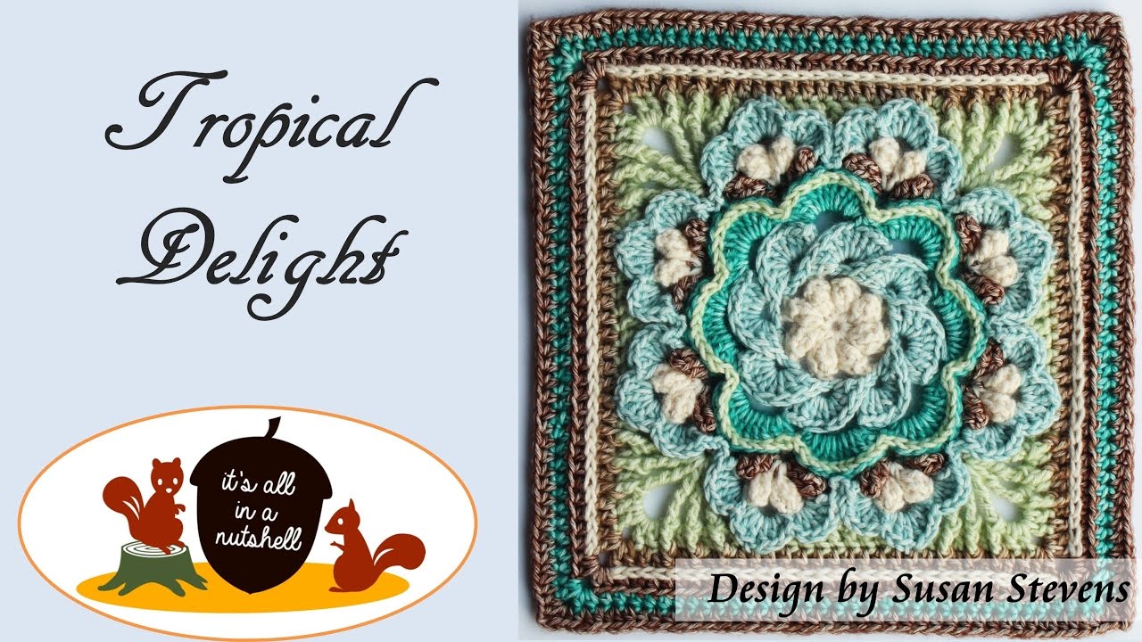 Tropical Delight - Crochet Square - RIGHT HANDED