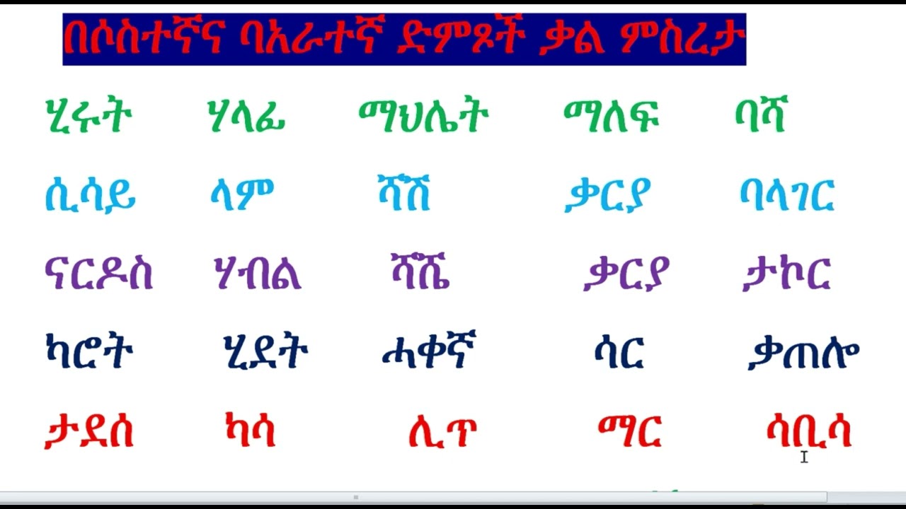 በሶስተኛና ባራተኛ ድምጾች ቃል ምስረታ